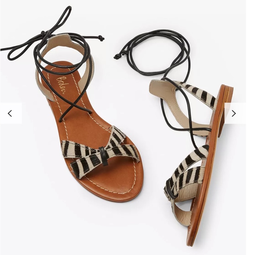 Boden Amelie Zebra Gladiator Sandals Size 10 Euro 42 C001